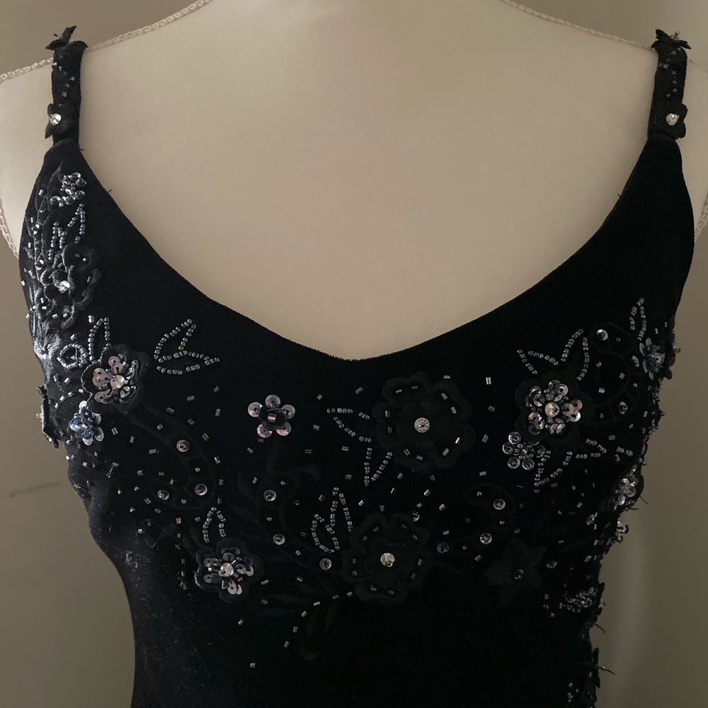 XSCAPE Joanna Chen Sequins & Beads long dress